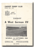 03/09/1966 : Cardiff v West German XV