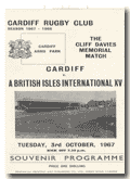 03/10/1967 : Cardiff v British Isles International XV 