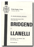 14/03/1981 : Bridgend v Llanelli