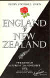 25/11/1978 : England  v New Zealand