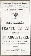 28/03/1921 : France v England