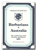 09/01/1982 : Barbarians v Australia