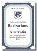 15/12/1984 : Barbarians v Australia