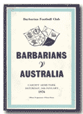 28/01/1967 : Barbarians v Australia