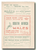 22/12/1951 : South Africa v Wales