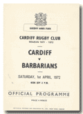 01/04/1972 : Cardiff v Barbarians 