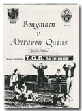 12/01/1991 : Bonymaen v Aberavon Quins