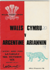 16/10/1976 : Wales v Argentina