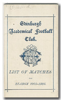Edinburgh Academicals Fixture List 1905/06