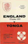 05/10/1974 : England under 23 v Tonga