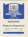 06/03/1973 : Bridgend v Belgrano