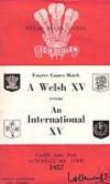 06/04/1957 : A Welsh XV v An iIternational XV