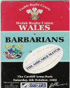 06/10/1990 : Wales v Barbarians
