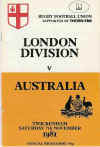 07/11/1981 : London Division v Australia 