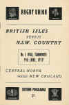 09/06/1959 : British Isles v News South Wales County