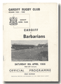 09/07/1966 : Cardiff v Barbarians 