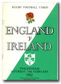 10/02/1962 : England v Ireland