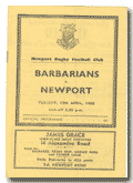12/04/1966 : Barbarians v Newport