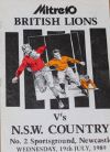 19/07/1989 : British Lions v NSW Country