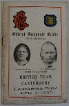 07/06/1930 : British Lions v Cantebury