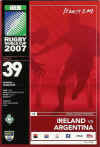 30/09/2007 : Ireland v Argentina