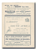 20/10/1951 : Cardiff v South Africa