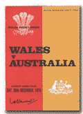 20/12/1975 : Wales v Australia 