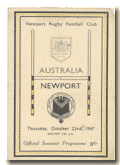 23/10/1947 : Newport v Australia 