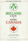 27/09/1986: Ireland Under 25 v Rugby Canada