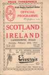 28/02/1931 : Ireland v Scotland