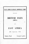 28/09/1955 : British Lions vs East Africa
