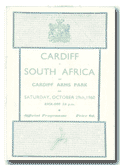 29/10/1960 : Cardiff v South Africa
