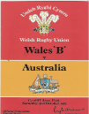31/10/1981 : Wales B v Australia